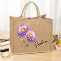 Bolsa de yute con nombre para uso diario Regalo de cumpleaños para mujeres Niñas