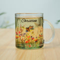 Acuarela Personalizada Mariposa Silvestre 11 oz Taza de Clase Taza de Té Botánico con Nombre Uso Diario Regalo de Cumpleaños para Entusiastas de la Jardinería Jardineros