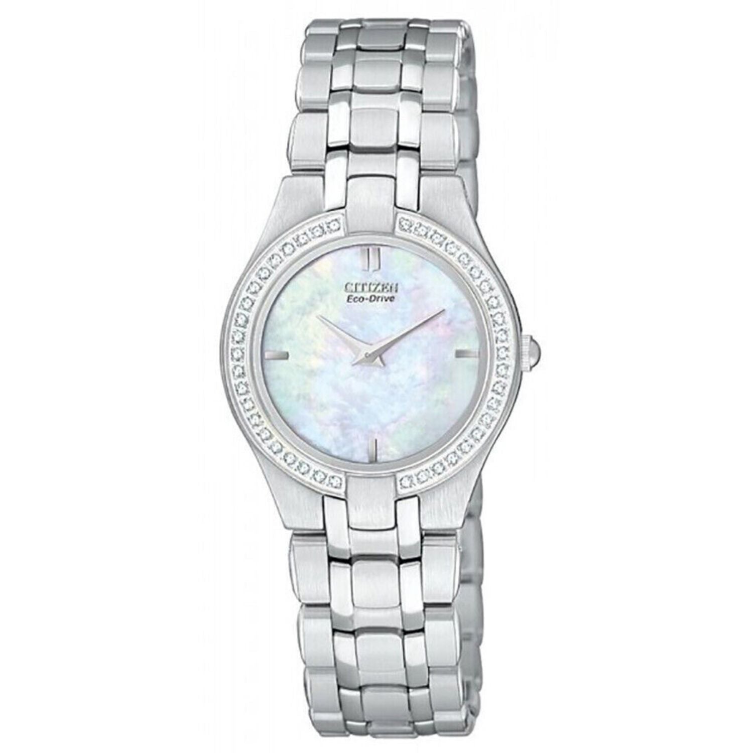Citizen Crystal-Set Eco-Drive Watch — Silver