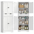 Tall Freestanding Bathroom Cabinet with Drawer, Shelves & Doors, 60 x 30 x 160 cm, White