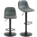 Bar Stools Set of 2, Modern Swivel Barstools, Height Adjustable Breakfast Bar Chairs with Footrest for Kitchen Island and Dining Room, Green