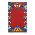 Elegant Chinoiserie Red & Blue Accent Rug