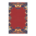 Elegant Chinoiserie Red & Blue Cotton Kitchen Towel