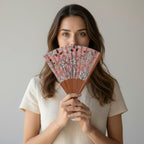 Folding Silk Fan with Floral Print Elinor