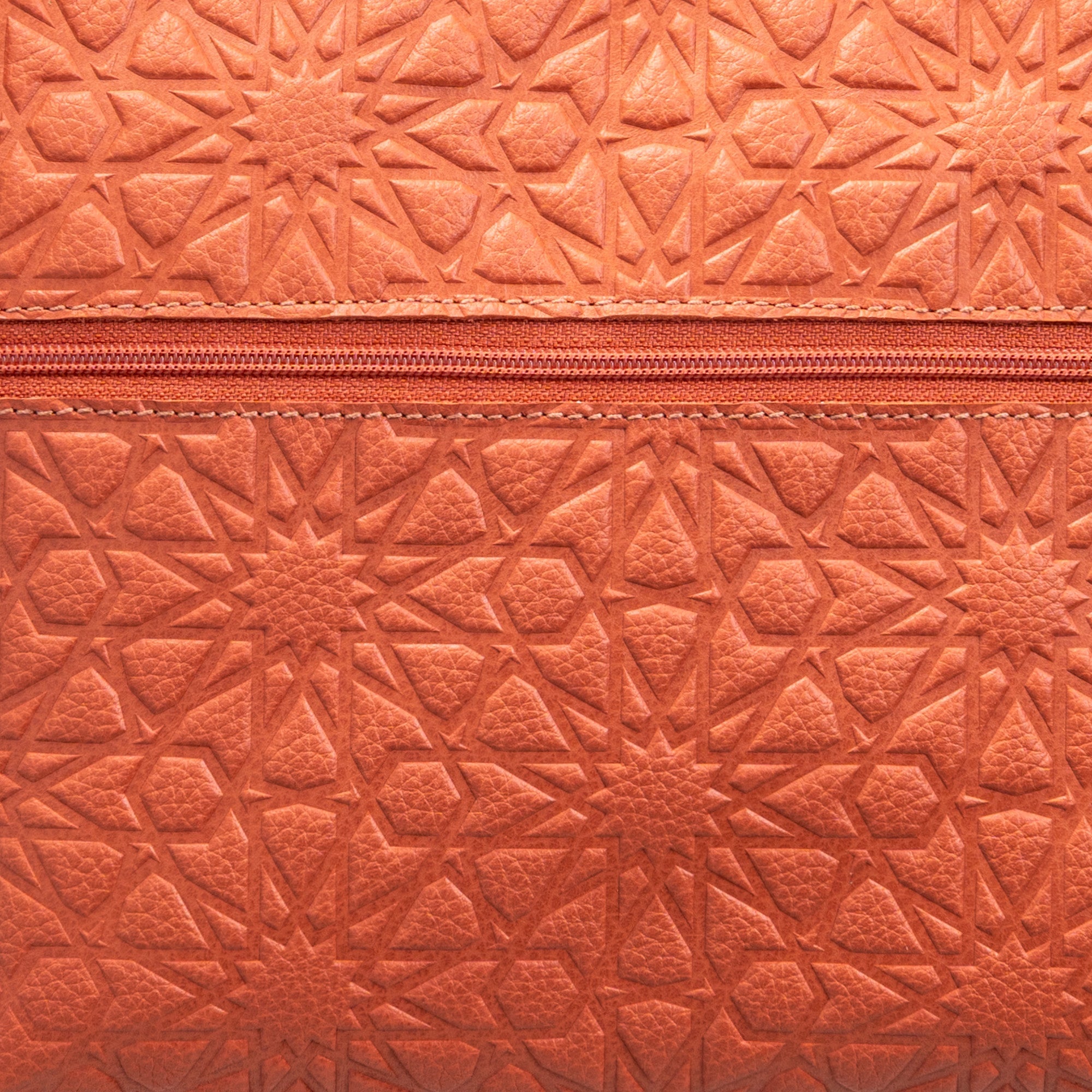 Coral Embossed Crossbody Bag with Islamic Design Pattern