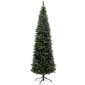7ft Artificial Pencil Christmas Tree with 980 Branches, Metal Base, Realistic Xmas Tree
