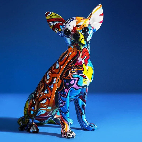 ArtZ® Chihuahua Graffiti Painted Statue