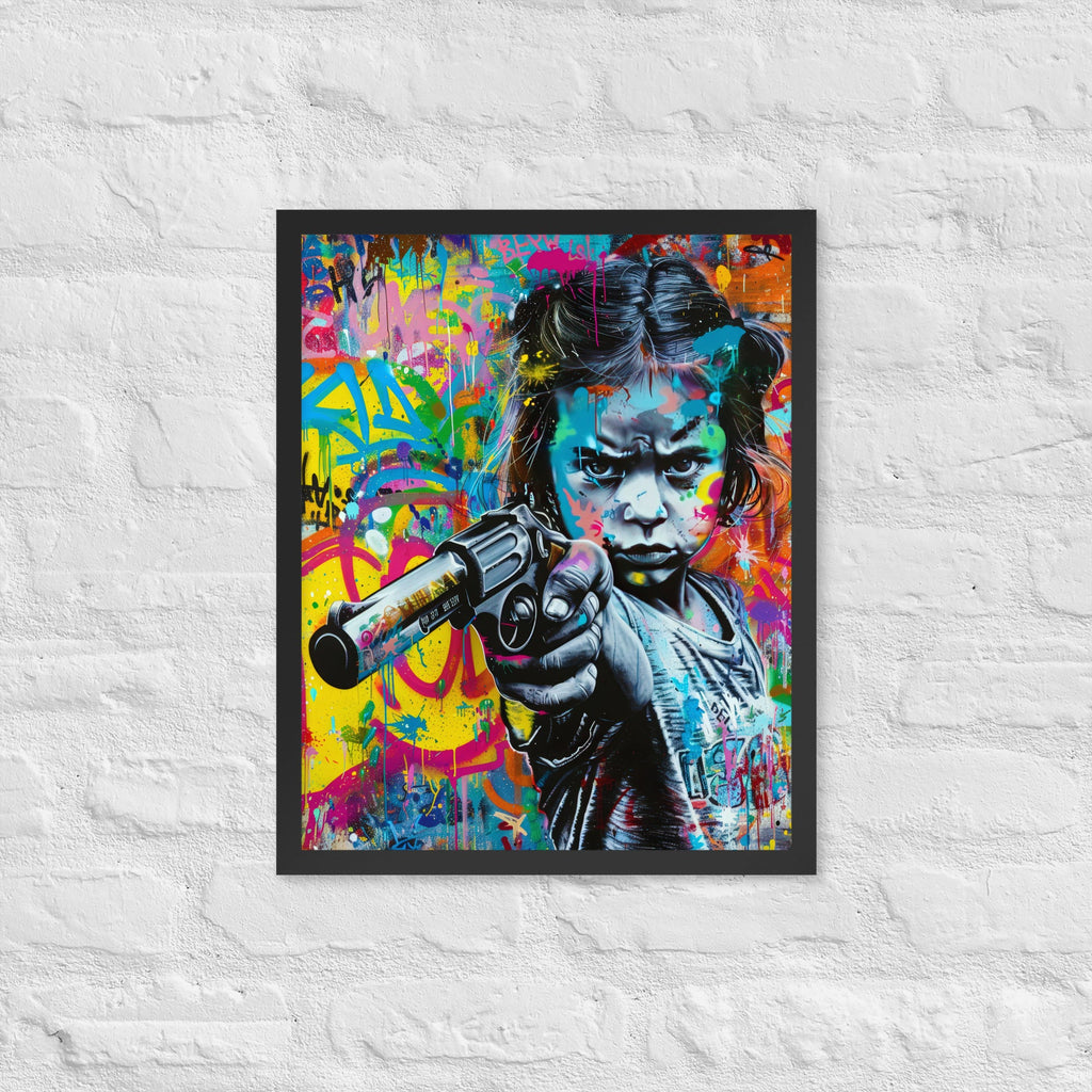 Cuadro decorativo con marco Niña Enfadada 2