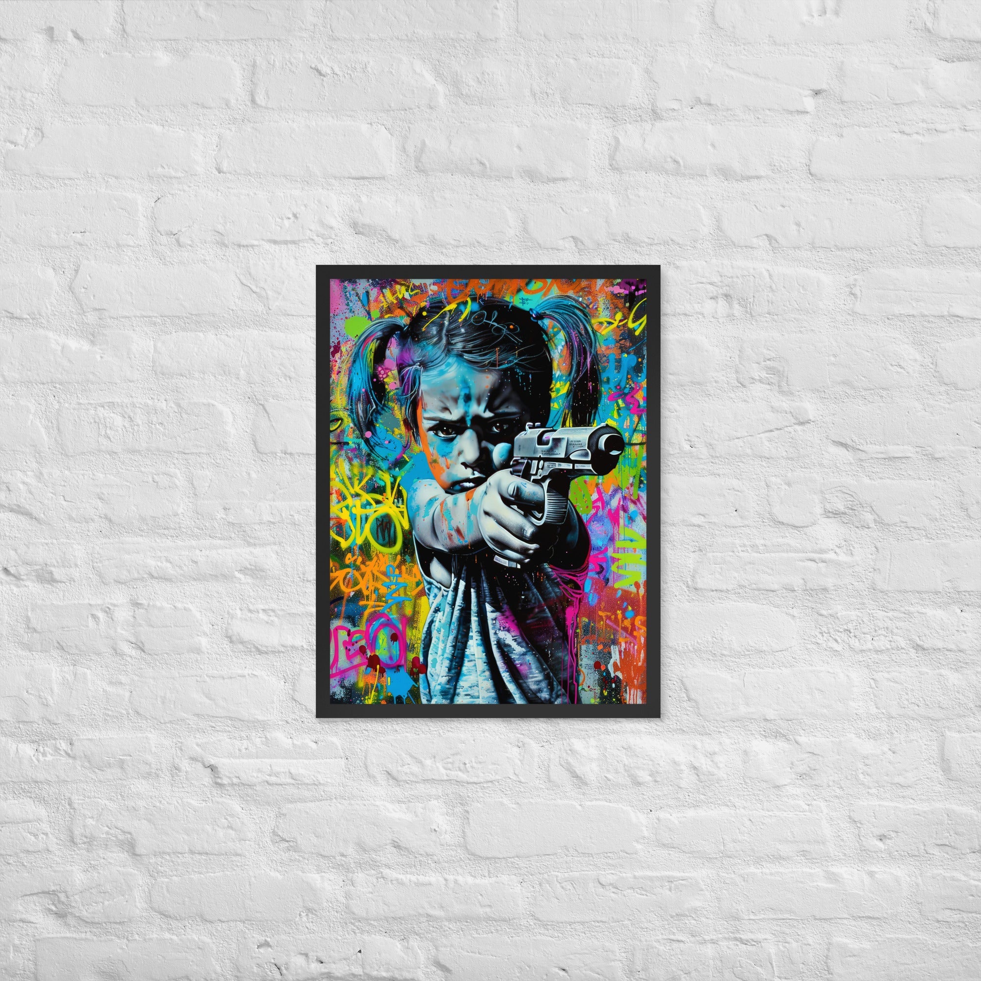 Cuadro decorativo con marco Niña Enfadada 1