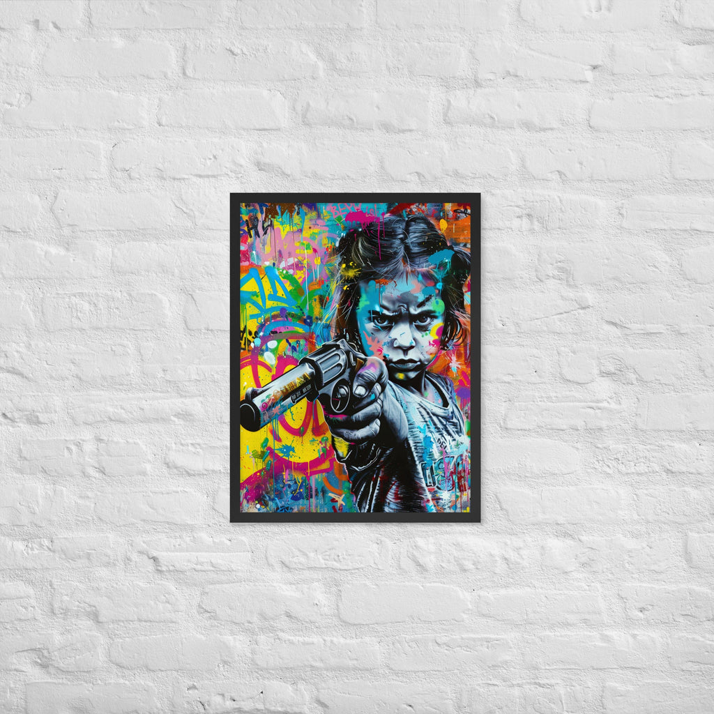 Cuadro decorativo con marco Niña Enfadada 2