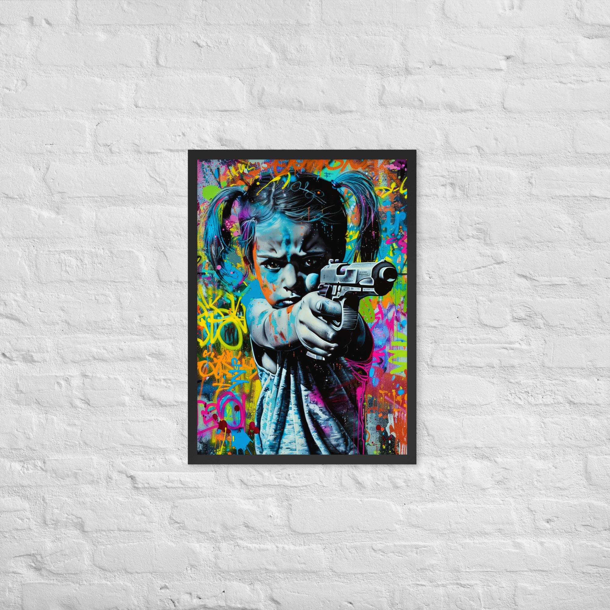 Cuadro decorativo con marco Niña Enfadada 1