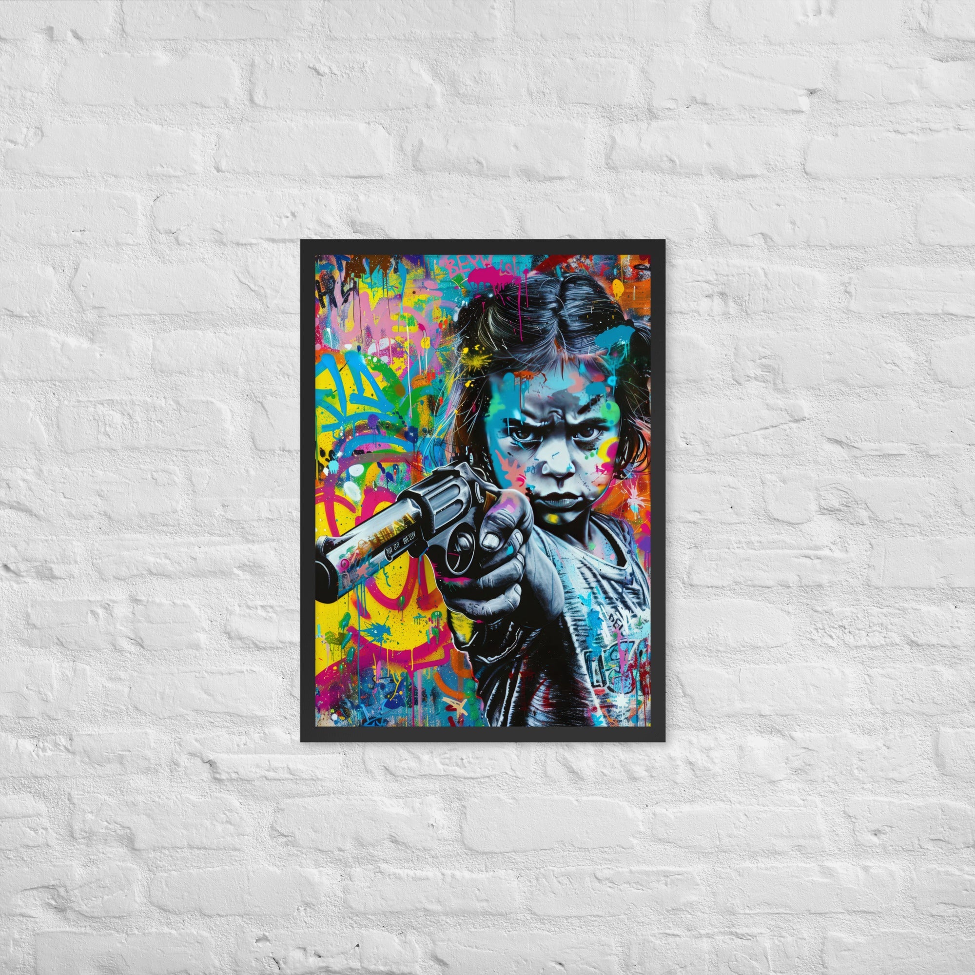 Cuadro decorativo con marco Niña Enfadada 2