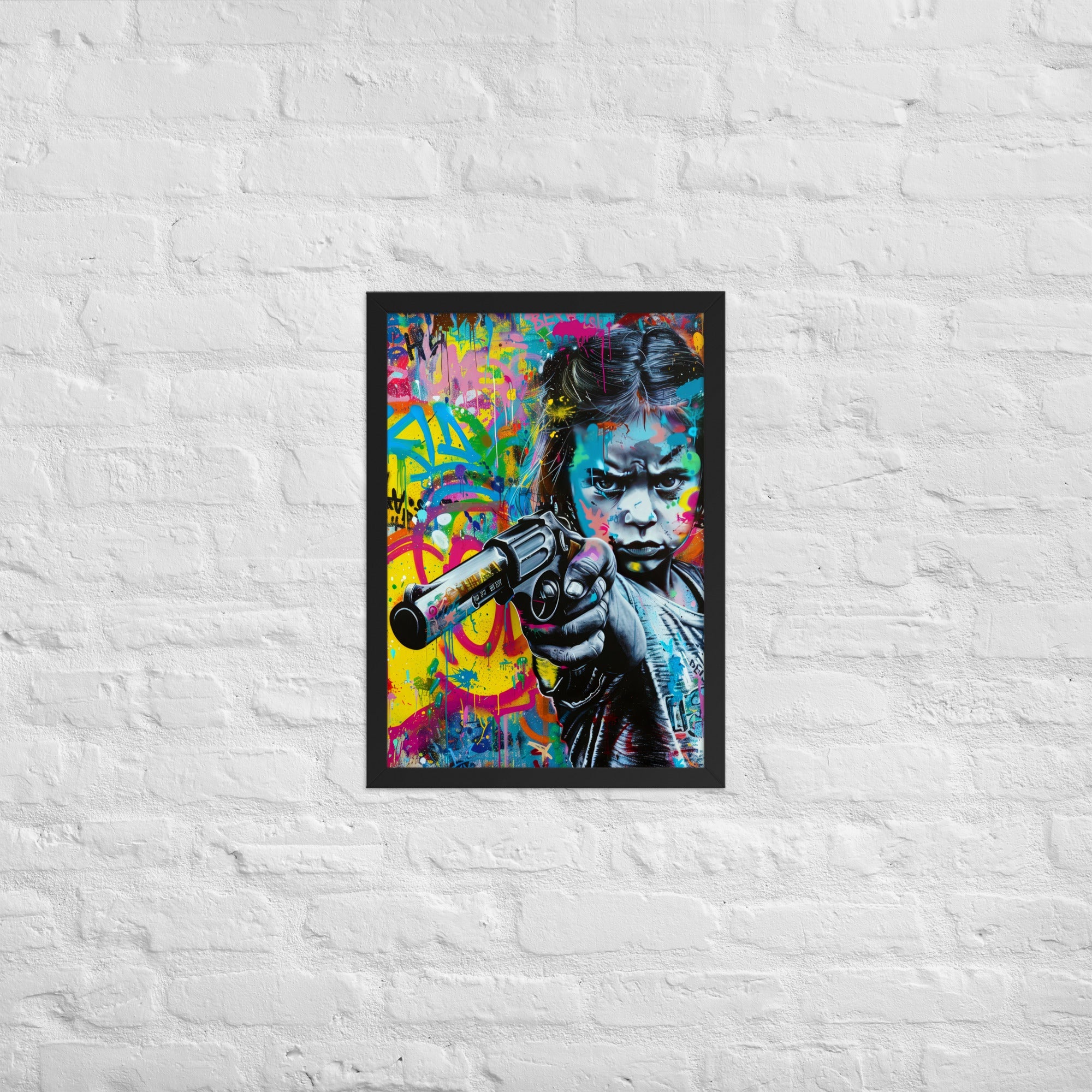 Cuadro decorativo con marco Niña Enfadada 2