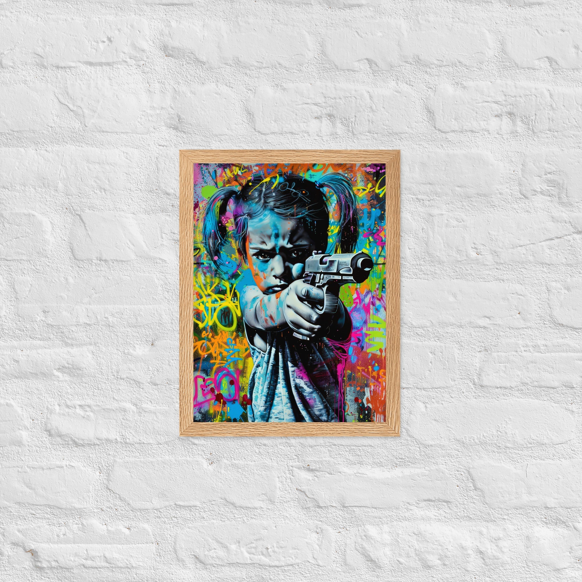 Cuadro decorativo con marco Niña Enfadada 1