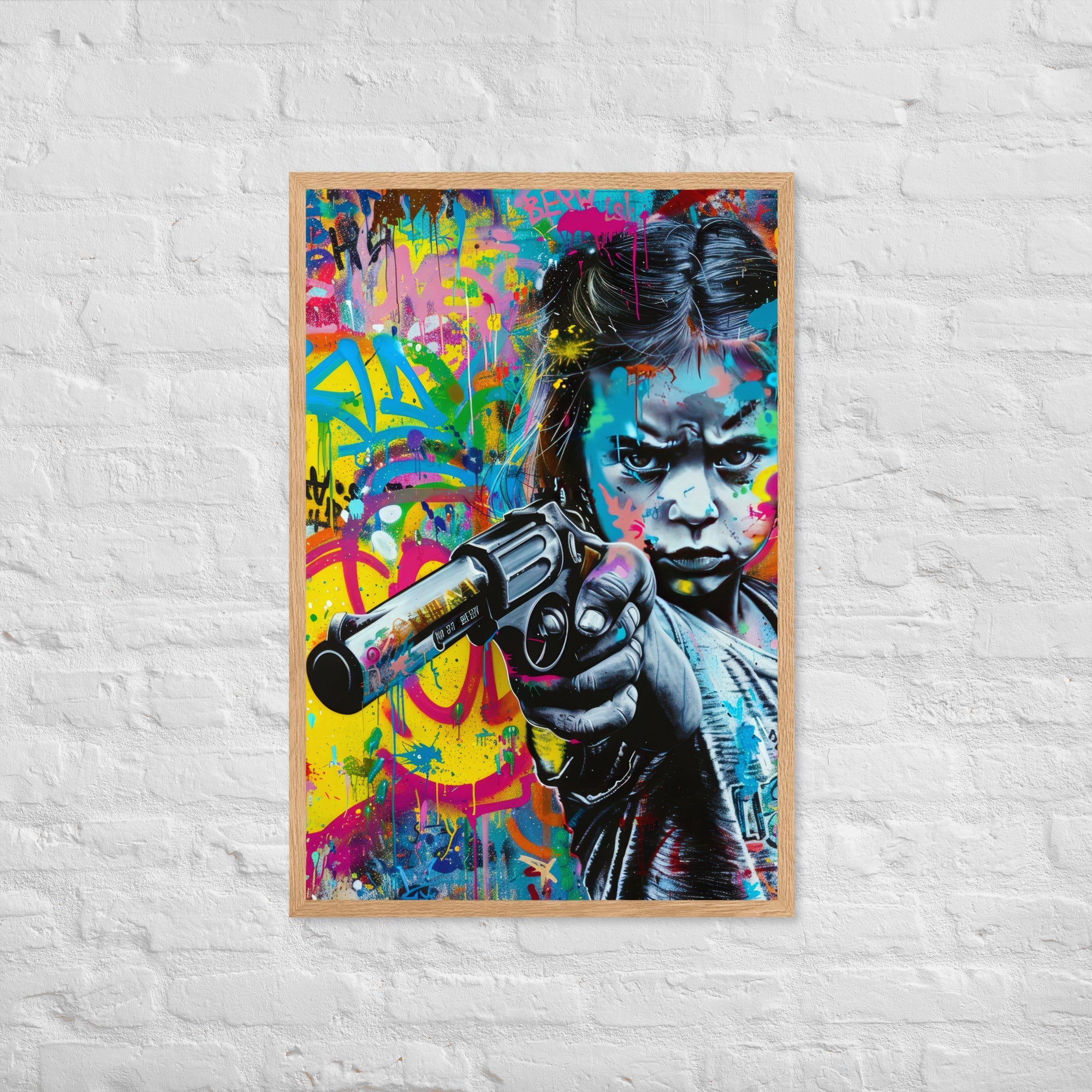 Cuadro decorativo con marco Niña Enfadada 2