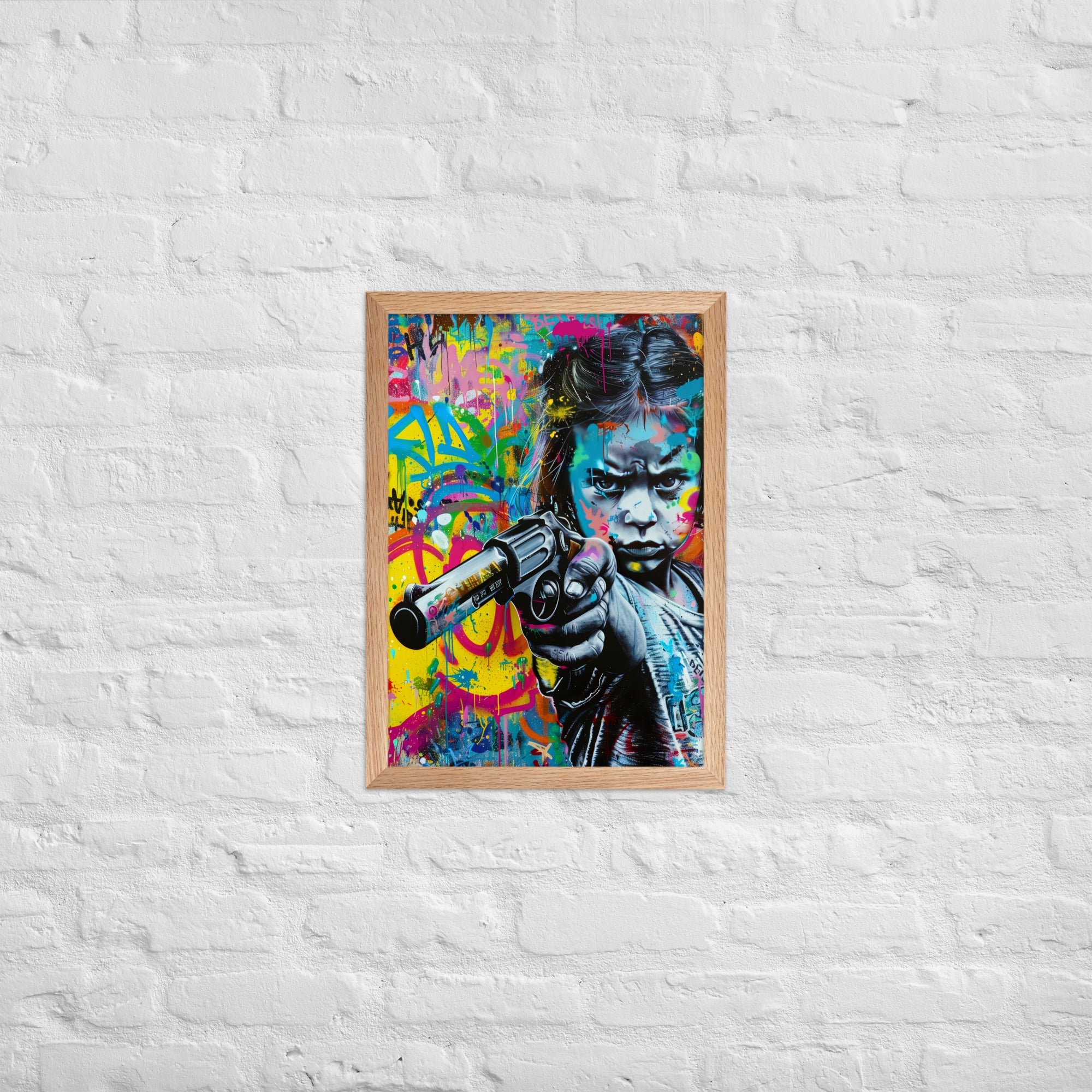 Cuadro decorativo con marco Niña Enfadada 2