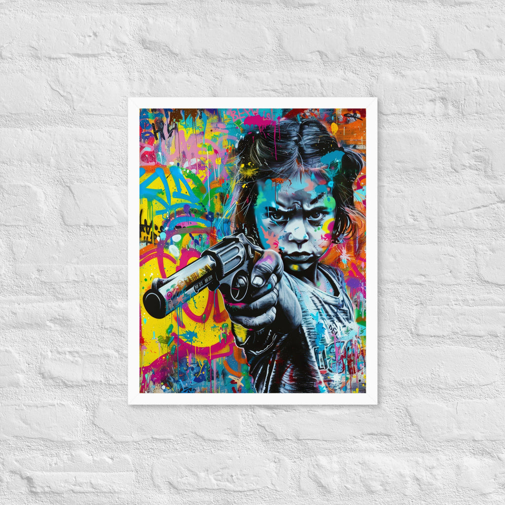 Cuadro decorativo con marco Niña Enfadada 2