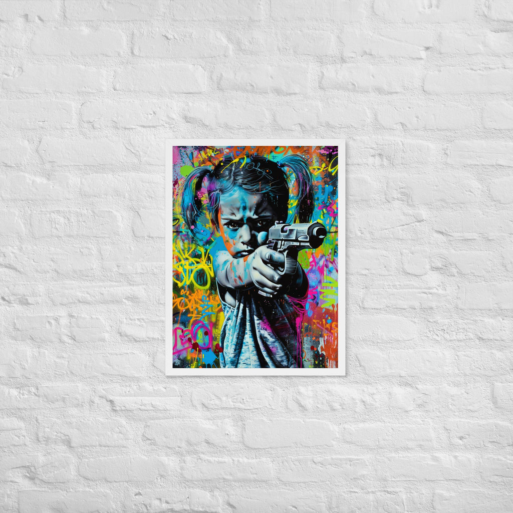 Cuadro decorativo con marco Niña Enfadada 1