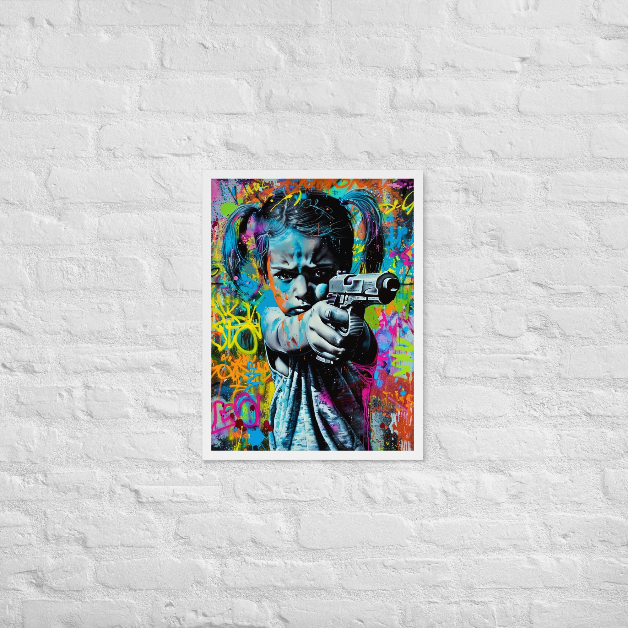 Cuadro decorativo con marco Niña Enfadada 1