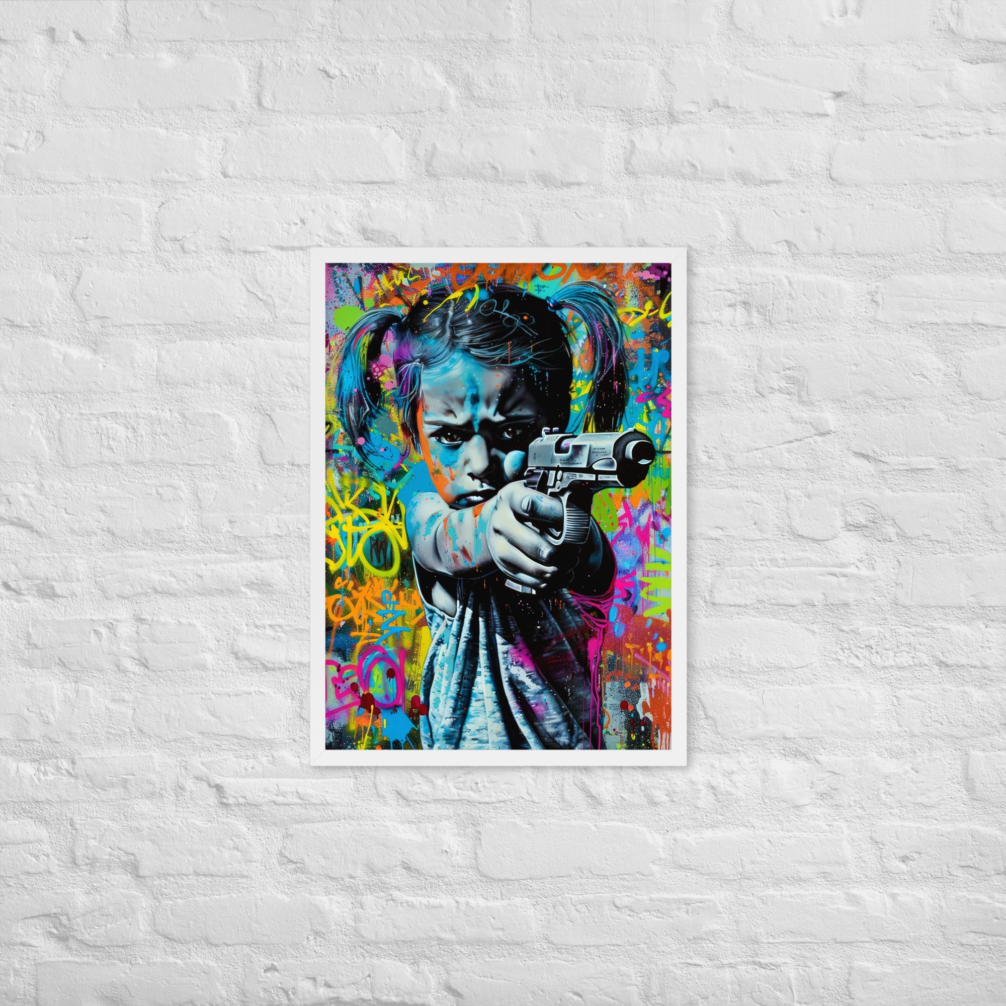 Cuadro decorativo con marco Niña Enfadada 1