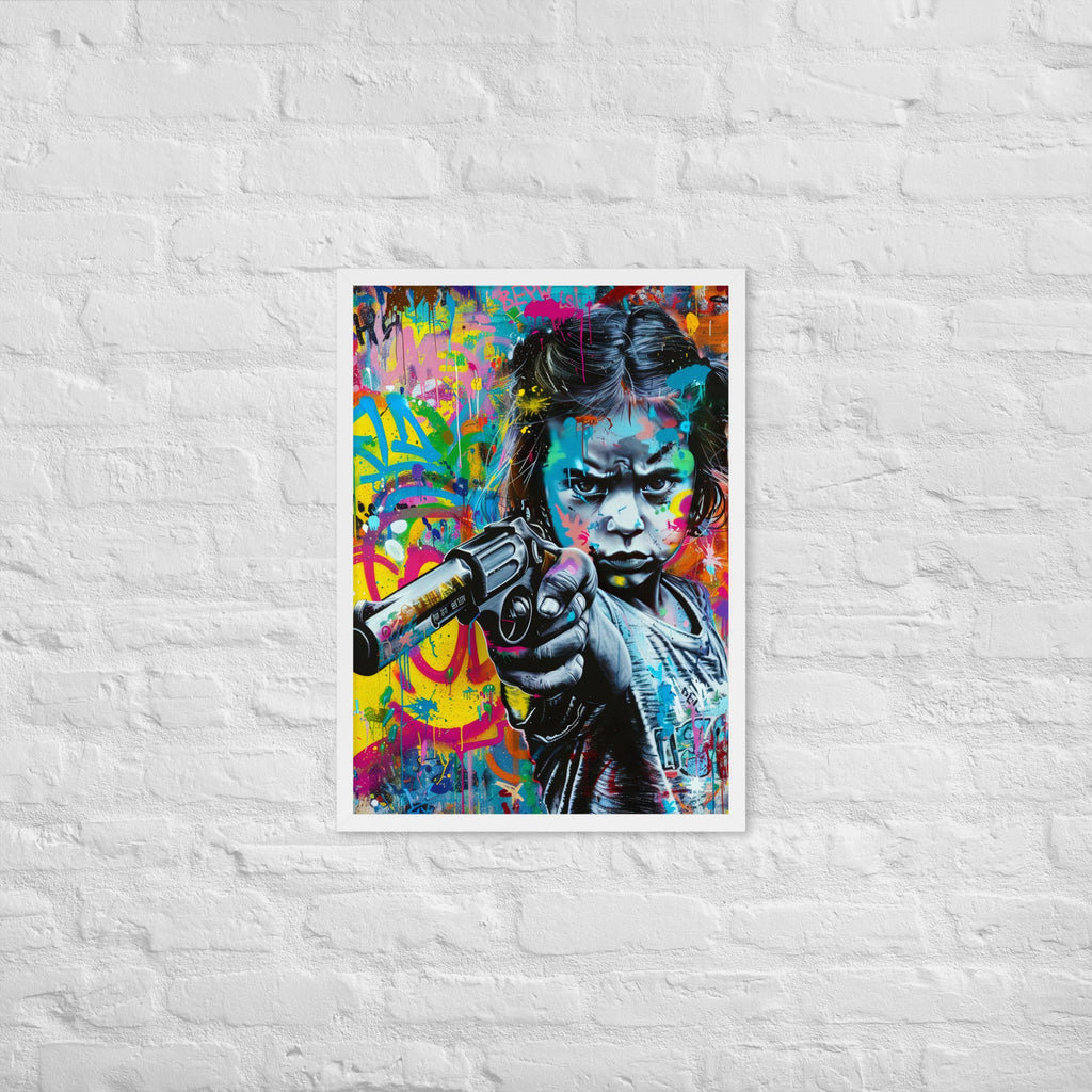 Cuadro decorativo con marco Niña Enfadada 2