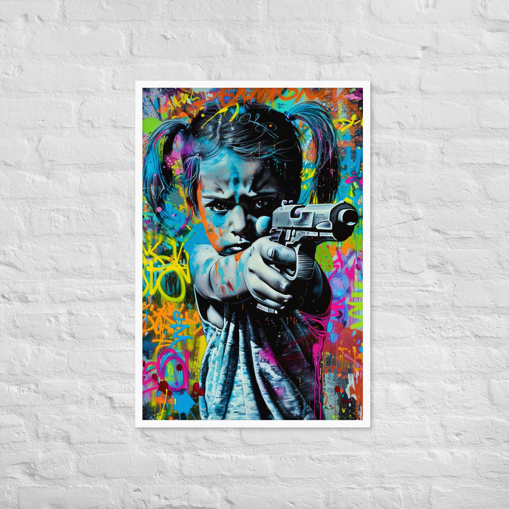 Cuadro decorativo con marco Niña Enfadada 1