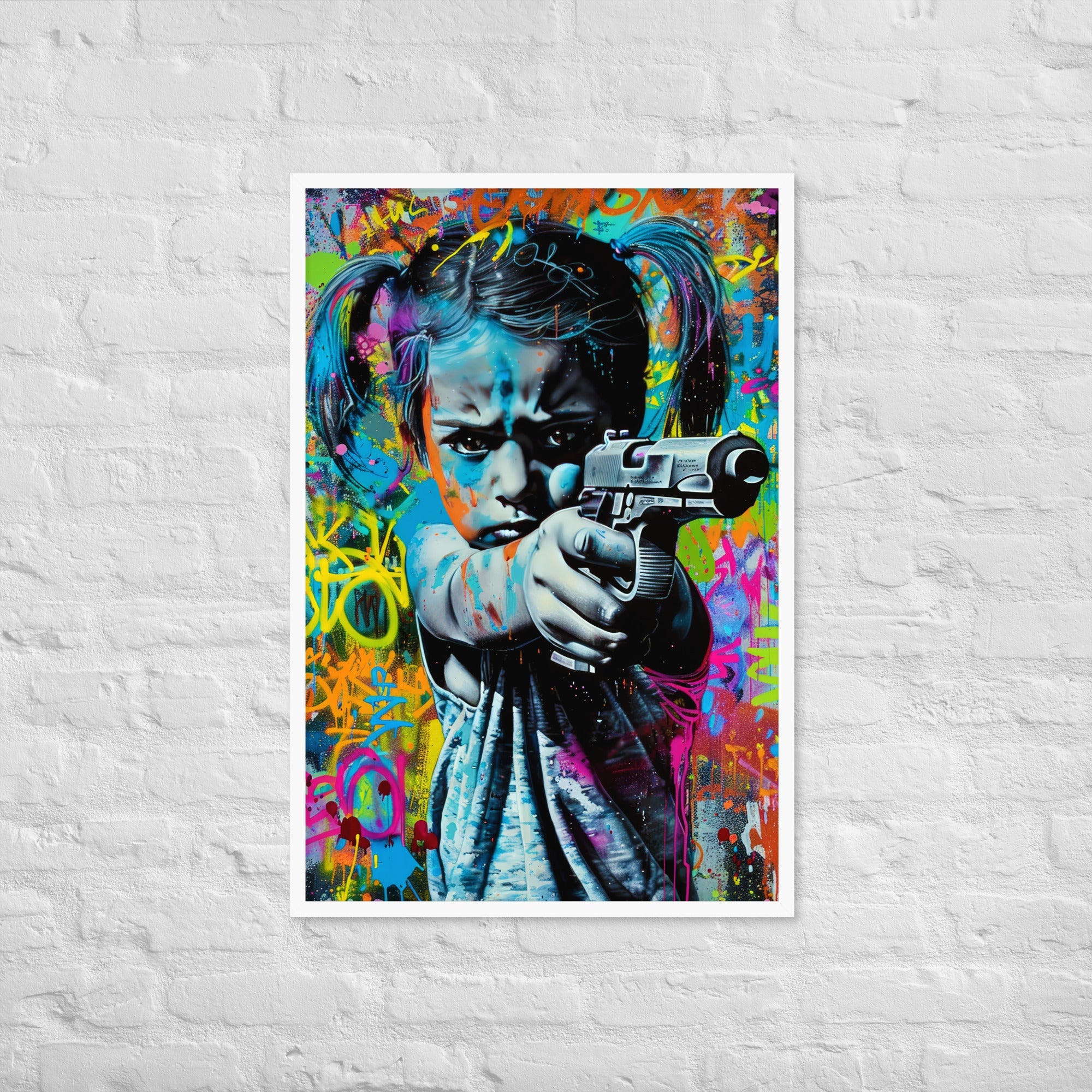 Cuadro decorativo con marco Niña Enfadada 1