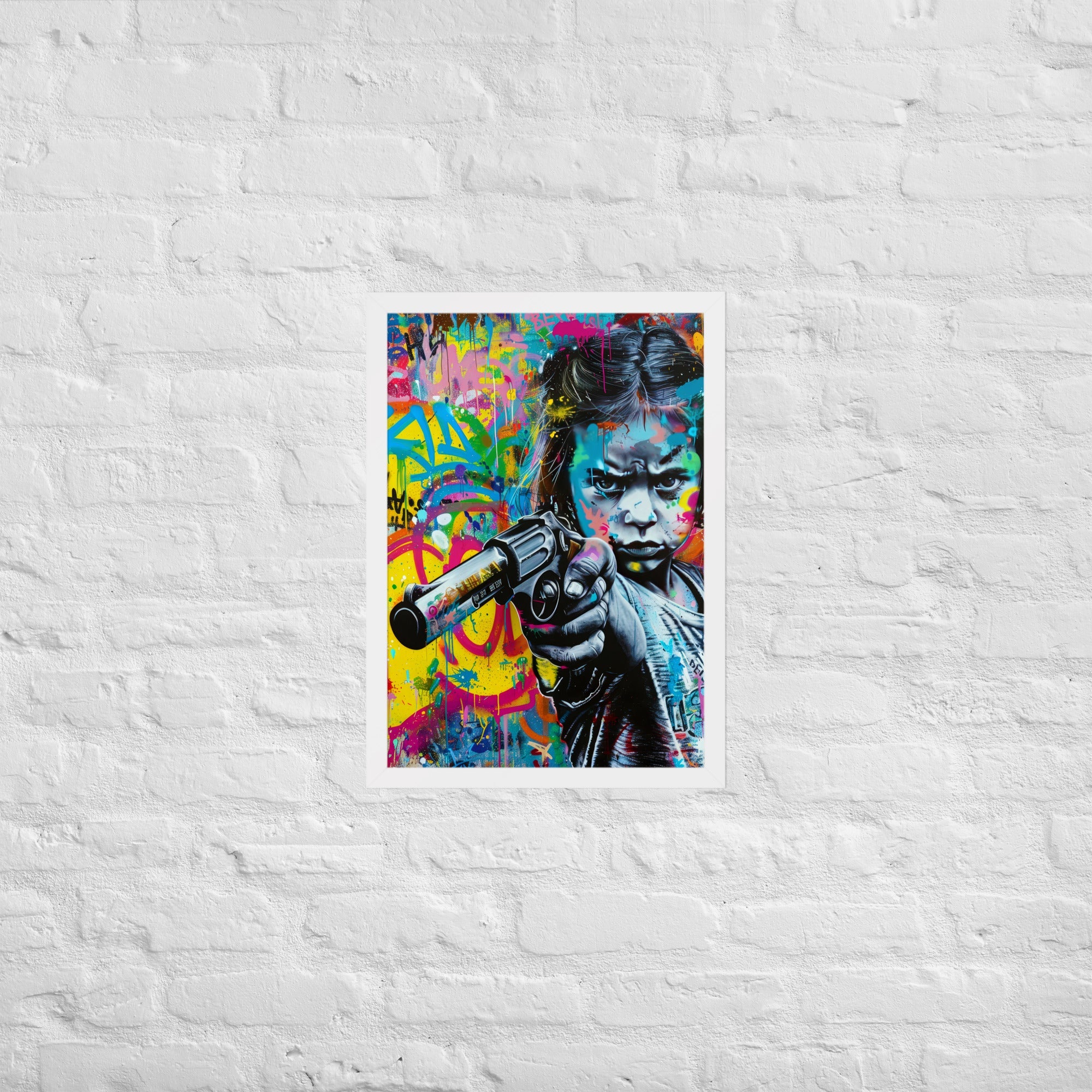 Cuadro decorativo con marco Niña Enfadada 2