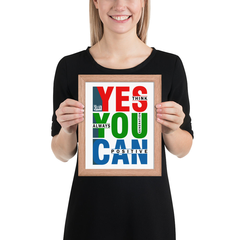 Cuadro decorativo  Yes You Can con marco