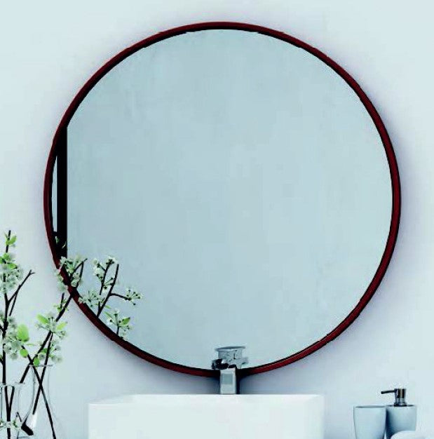 BATHME QUEENS Espejo Redondo Marco Negro Mate