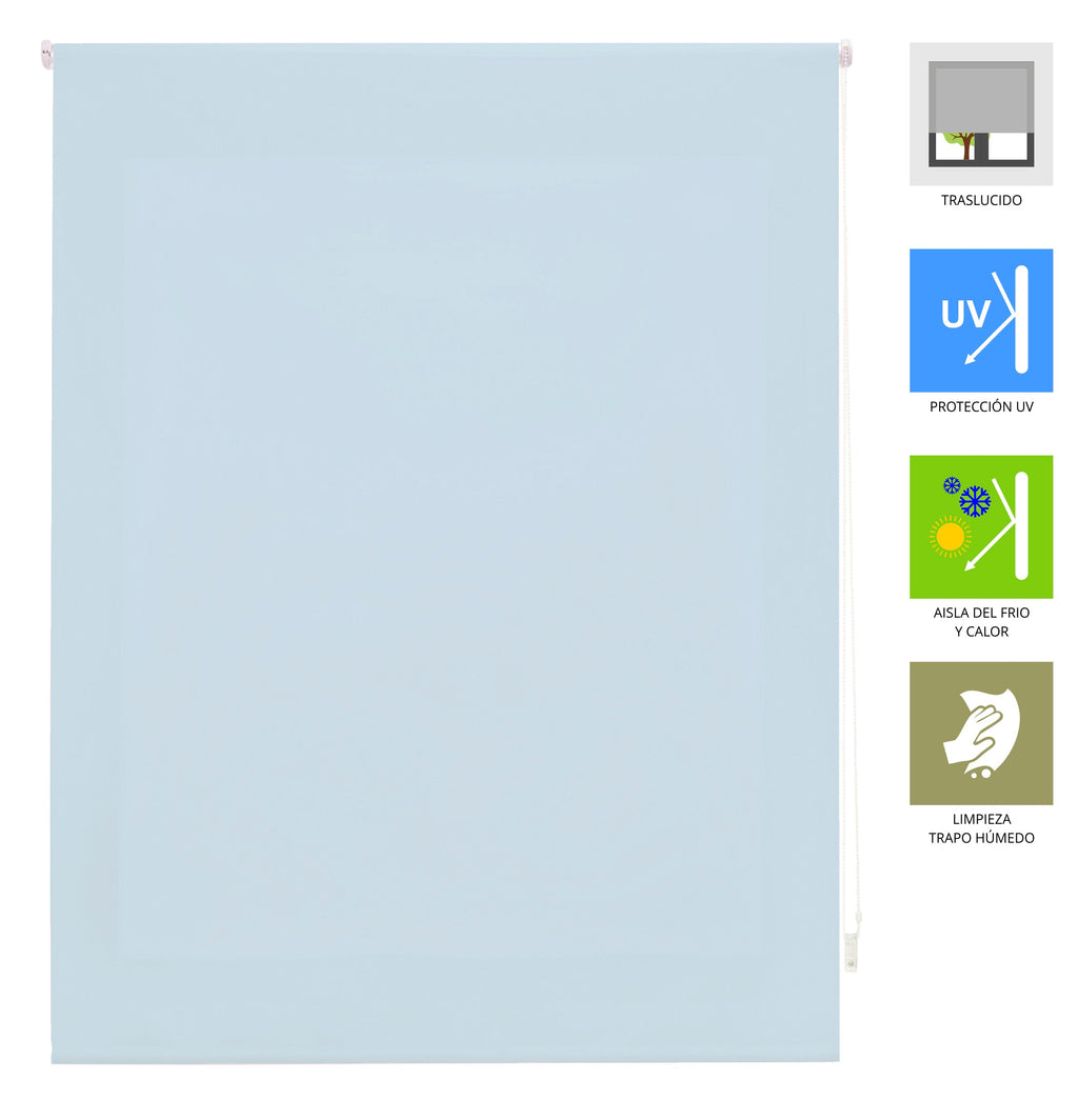 Estor Enrollable 180X175 CELESTE Poliéster Translúcido