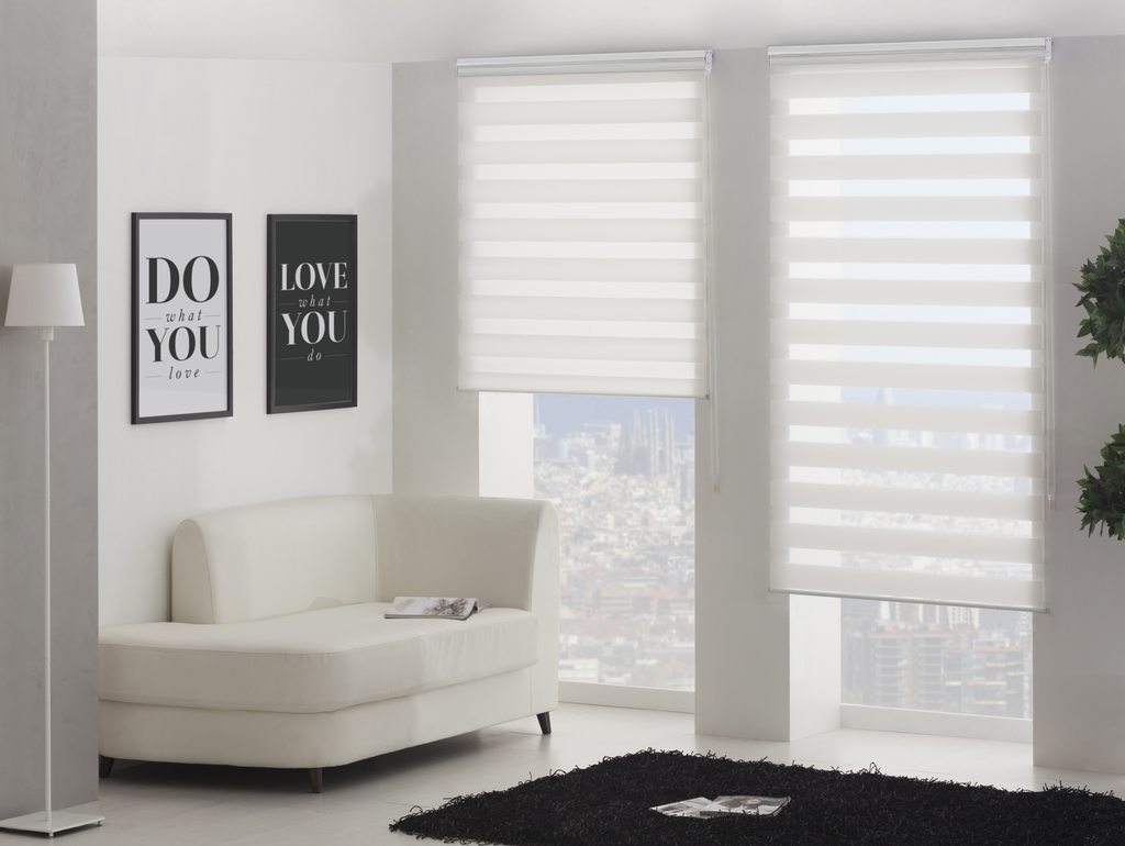 Estor Enrollable 150X180 CREMA Noche y Dia