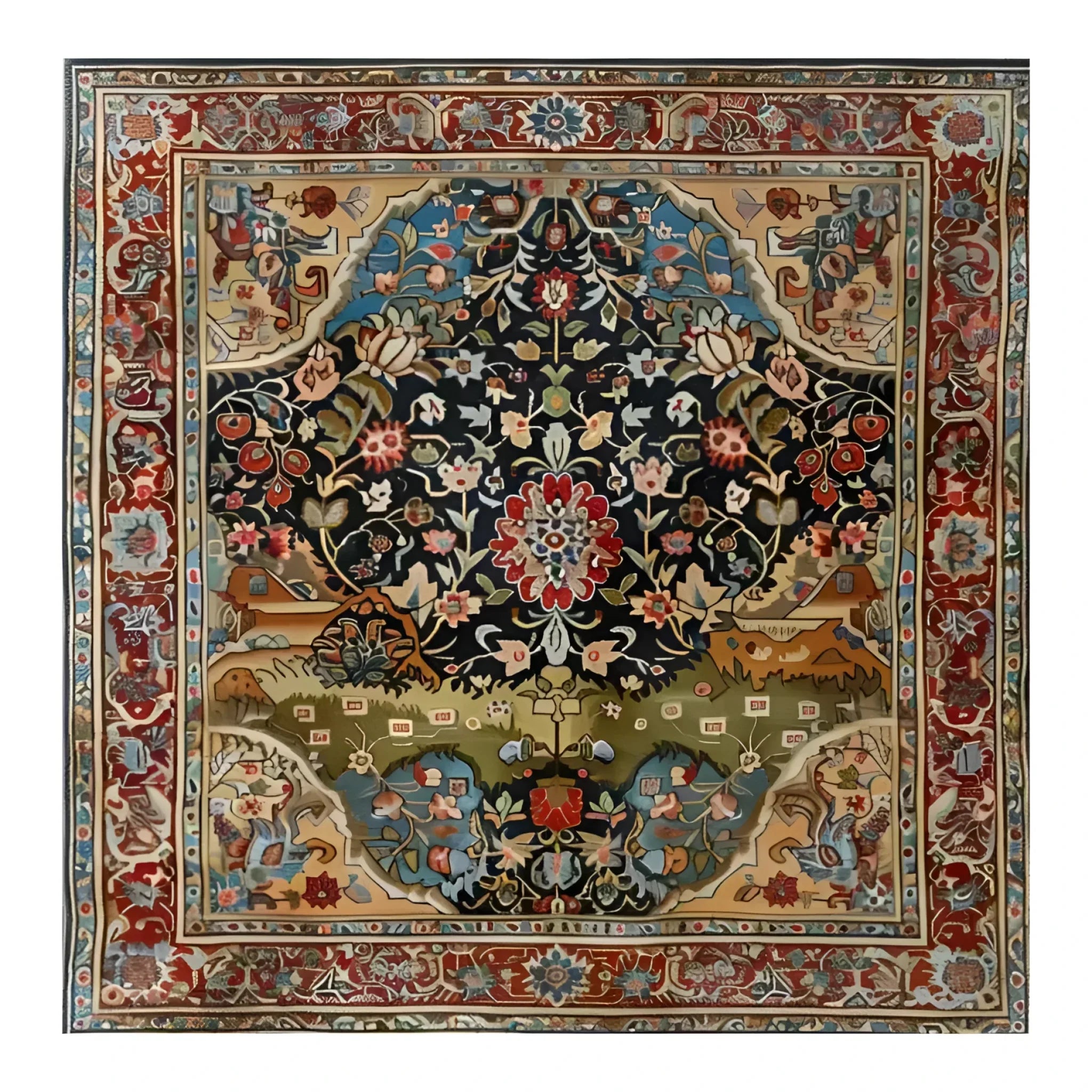 Eternal Blossom Wool Hand Knotted Area Rug