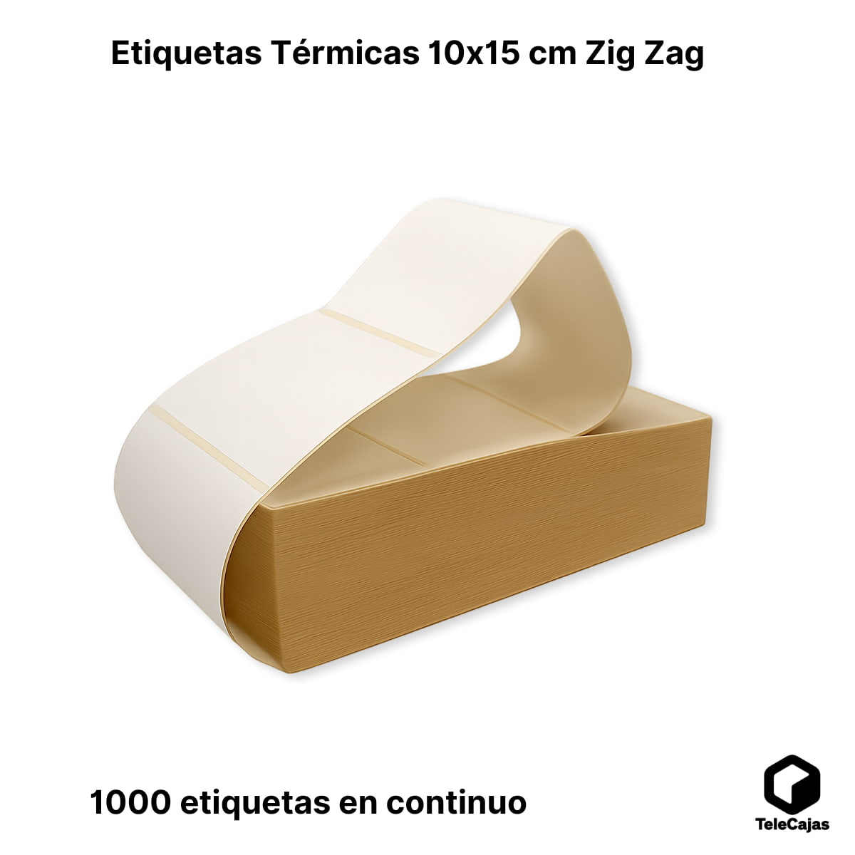 1000 Etiquetas Térmicas Adhesivas para Mensajerias | Tamaño 10x15 cm - Zig Zag | Pack de 1000 pegatinas en Continuo