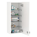 5-Tier Lockable Medicine Cabinet, Wall Mounted First Aid Unit with Adjustable Shelves, White
