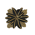 Exotic Flower Beaded Placemat, Gold/Black