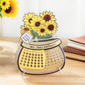 Personalizado Girasol Cactus Narciso Maceta Calendario Perpetuo Acrílico Adorno con Textos Decoración de Escritorio Regalo del Día del Maestro para Profesores Educadores