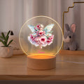 Luz de Noche Acrílica Personalizada con Nombre y Base de Madera Decoración de Habitación Regalo de Cumpleaños para Niñas