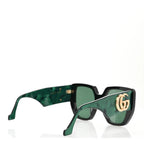Gucci Acetate Square Frame Sunglasses GG0956S Green Black