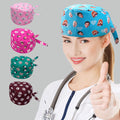 Personalizado Multicolor Hueso Pata Corazón Cara Fotos Ajustable Tieback Scrub Cap Agradecimiento Cumpleaños Regalo para Enfermera Médico Veterinario