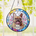 Personalizado Vidriera Estilo Pet Retrato Foto Suncatcher Ornamento con Nombre Ventana Balcón Memorial Colgar Decoración Cumpleaños Regalo para Pet Lovers