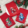 Servilleta de mesa reutilizable 100% algodón personalizada con nombre y año Muñeco de nieve navideño Decoración de mesa Regalo de Navidad para familia amigos
