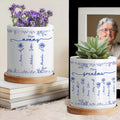 Toile De Jouy Personalizada Flor de Nacimiento Maceta de Cerámica con Apodos y Nombres Navidad Día de Acción de Gracias Regalo para Mamá Abuela