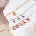 Personalizada Minimalista Nacimiento Flor pulsera con piedra de nacimiento Día de la Madre Cumpleaños Aniversario Regalo para la abuela Mamá Ella