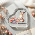 Placa acrílica personalizada en forma de corazón con el nombre de un animal de dibujos animados Decoración del hogar Regalo del Día de la Madre para la abuela y la madre