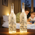Personalizado Padre Hijo Línea Puño LED Luz de Noche Botella Lámpara con 1-12 Nombres de Niños Decoración del Hogar Día del Padre Cumpleaños Regalo para Papá Abuelo