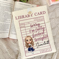 Carnet de biblioteca personalizado Caricatura de personaje Protector de funda de libro con bolsillo delantero y nombre Club de lectura Regalo de cumpleaños para ratones de biblioteca