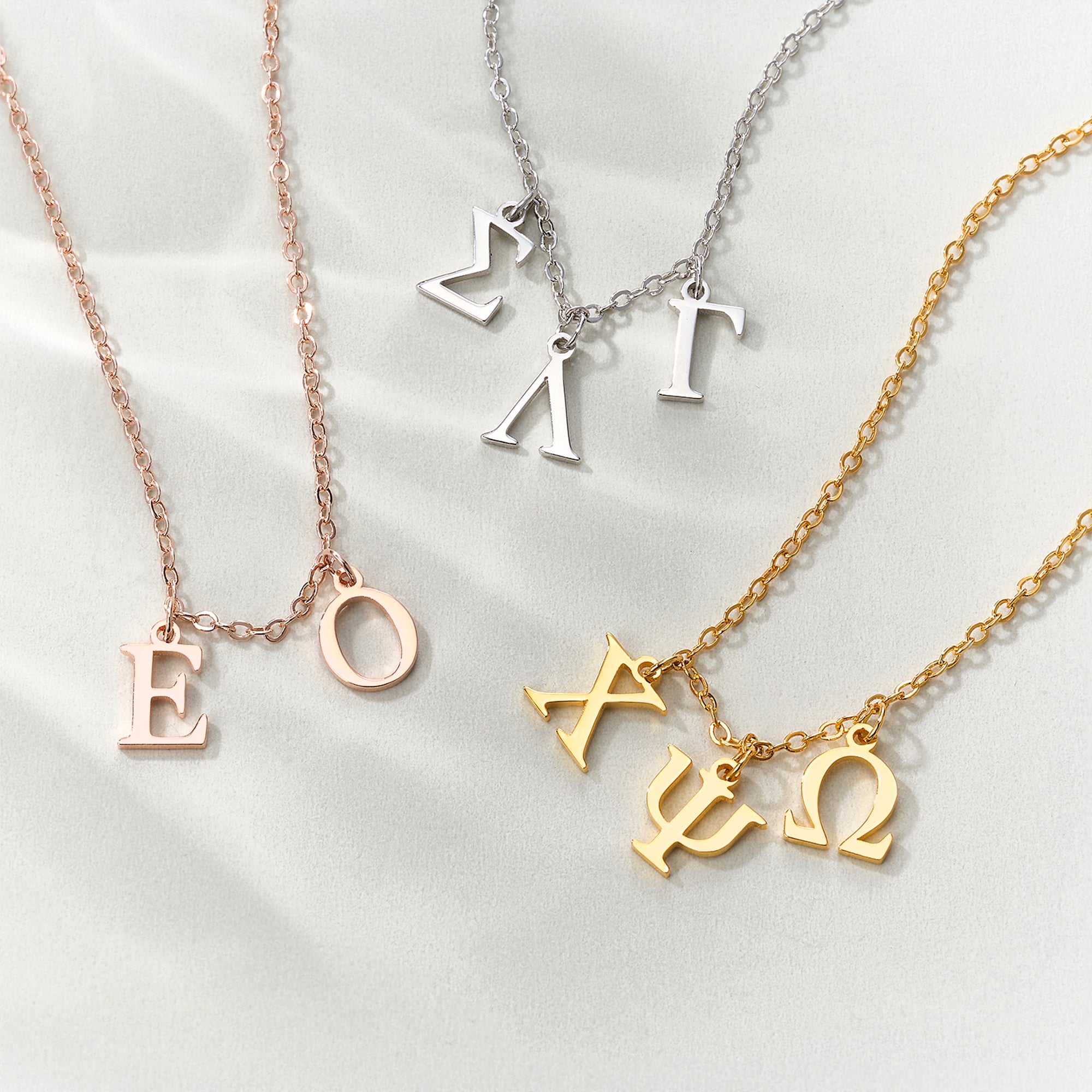 Personalizado Sororidad 1-3 Letras Griegas Collar Bid Día de Graduación Cumpleaños Gran Pequeña Sororidad Idea de Regalo para Amigos Niñas