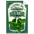 Creme De Menthe Single Self Adhesive Label - License and Royalty Free for Film Use By Prop Money Inc.