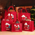Personalizada Personaje de dibujos animados Papá Noel Inicial Bolsa de yute grande con nombre Uso diario Regalo de Navidad para la familia